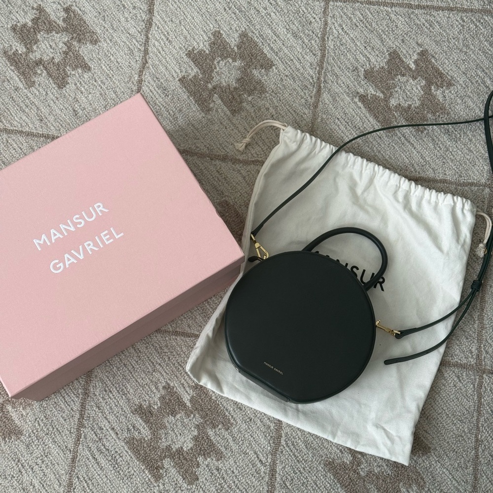 Mansur Gavriel small calfskin circle bag - moss green